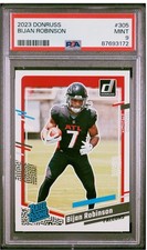 2023 Panini Donruss Rated Rookie Bijan Robinson #305 Falcons PSA 9