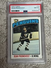 1976 TOPPS HOCKEY CARD PSA 8 JEAN PRONOVOST PITTSBURGH PENGUINS