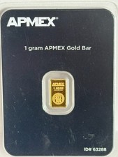 APMEX 1 gram .9999 fine Gold Bar in Assay