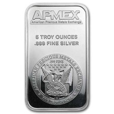 5 oz Silver Bar APMEX .999 Fine