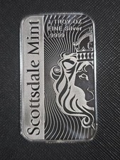 1 Oz  .9999 Silver Bar - Scottsdale mint - "The Vortex" Lion 1 Ounce