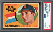 1960 Topps #148 Carl Yastrzemski Rookie PSA 3 Vintage HOF RC Baseball Card (090)