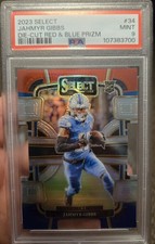 2023 Select #34 Jahmyr Gibbs Red & Blue Prizm PSA 9  RC Die-Cut