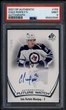 2021-22 SP Authentic 155 Cole Perfetti Rookie RC Auto 776/999 Future Watch PSA 9