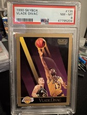 1990 Skybox #135 Vlade Divac Rookie Basketball Card PSA 8 Near Mint-Mint