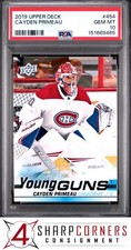 2019 UPPER DECK #454 CAYDEN PRIMEAU RC YOUNG GUNS CANADIENS PSA 10