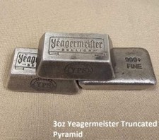 3 oz Yeagermeister 999+ Fine Silver Bullion bar Yeager's Poured Silver - YPS