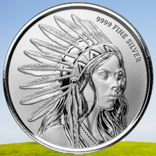 1 oz Silver Round Buffalo Girl .9999 Silver Bullion Round