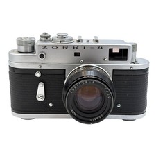 Zorki-4 35mm Rangefinder Camera W/ Jupiter-8 2/50 Lens USSR Vintage Silver Black