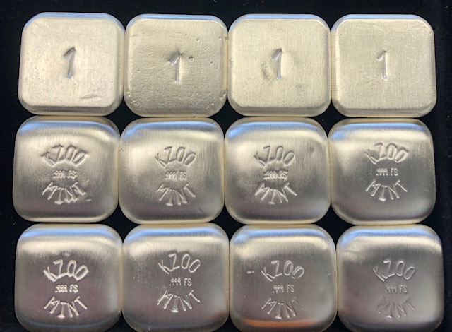 1 oz Kzoo Bullion Lion Cast Silver Bar 999