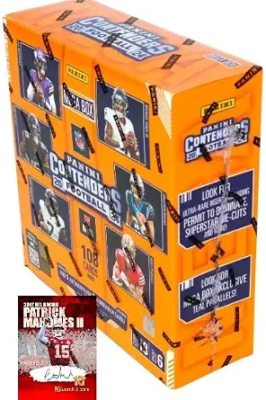 NEW 2024Contenders Football Card MEGA Box, 1 AUTOGRAPH and 2 JERSEY Cards Per Box, 108 Total Cards - Bonus Patrick Mahomes Card-Sized Print