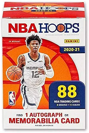 2020/21 Panini Hoops NBA Basketball BLASTER box (88 cards/bx incl. ONE Memorabilia or Autograph card)
