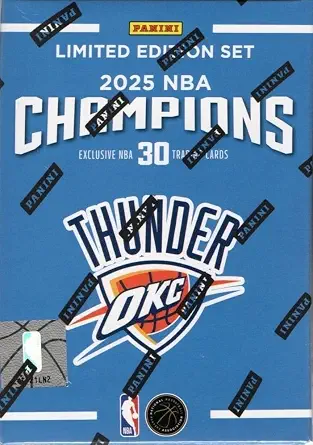 Oklahoma City Thunder 2024 2025 Limited Edition 30 Card Champions Boxed Team Set Featuring 3 Different Shai Gilgeous Alexander Cards Plus Chet Holmgren, Jalen Williams, Alex Caruso and Others