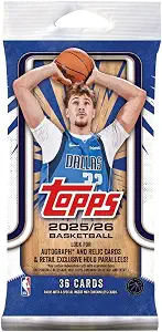 2025-26 Topps Flagship Basketball Trading Card Fat Pack 36 Cards Per Pack