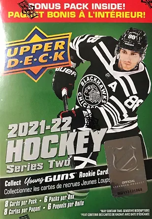 2021 2022 Upper Deck Hockey Series #2 Factory Sealed Unopened Blaster Box of Packs Possible Young Guns Rookies and Jerseys