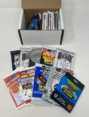 300 Unopened Hockey Cards in Factory Sealed Packs - Vintage NHL from Late 80s and Early 90s