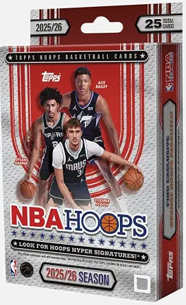 2025-26 Topps NBA Hoops Basketball Factory Sealed Hanger Box 25 Cards