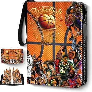 Basketball Cards Binder, Trading Card Binder Compatible With Various Sports Cards,440 Cards Capacity 55 Pages, PU Portable Collecting Album for Collectors Fans