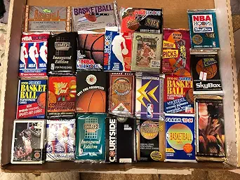 100 OLD VINTAGE BASKETBALL CARDS IN FACTORY UNOPENED BOXED SETS AND WAX PACKS