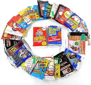 Vintage Multi-Sport Sealed Pack Lot - Assortment of Baseball Basketball Football and Hockey Trading Cards