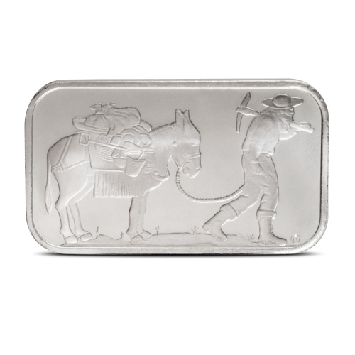 STM Silver 1 oz Retro Prospector Bar