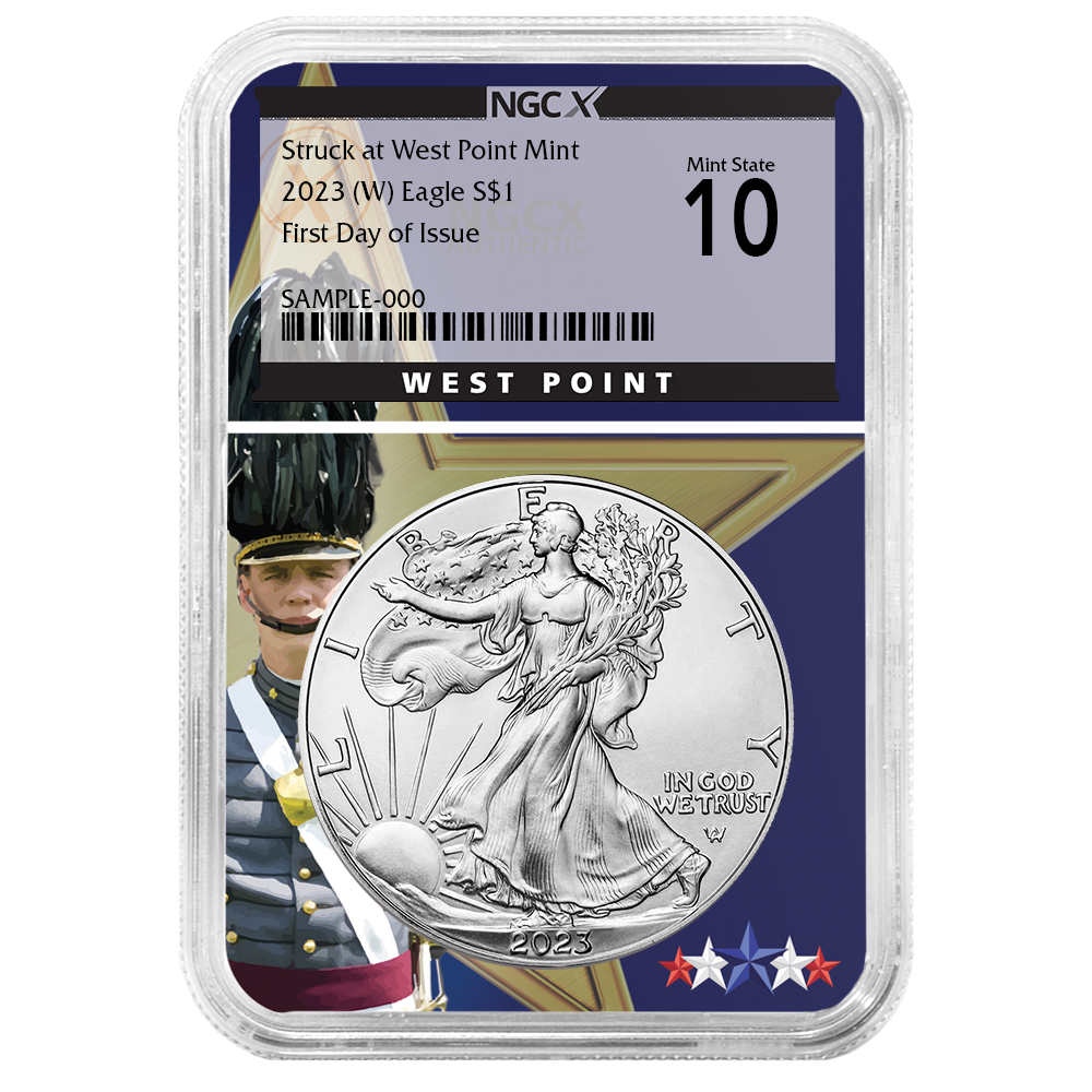 2023 (W) $1 American Silver Eagle NGCX MS10 FDI West Point Core