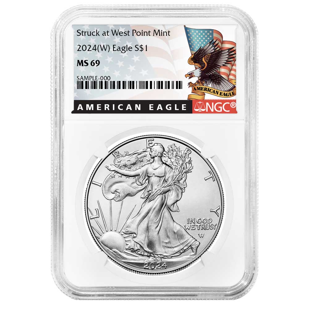 2024 (W) $1 American Silver Eagle NGC MS69 Black Label