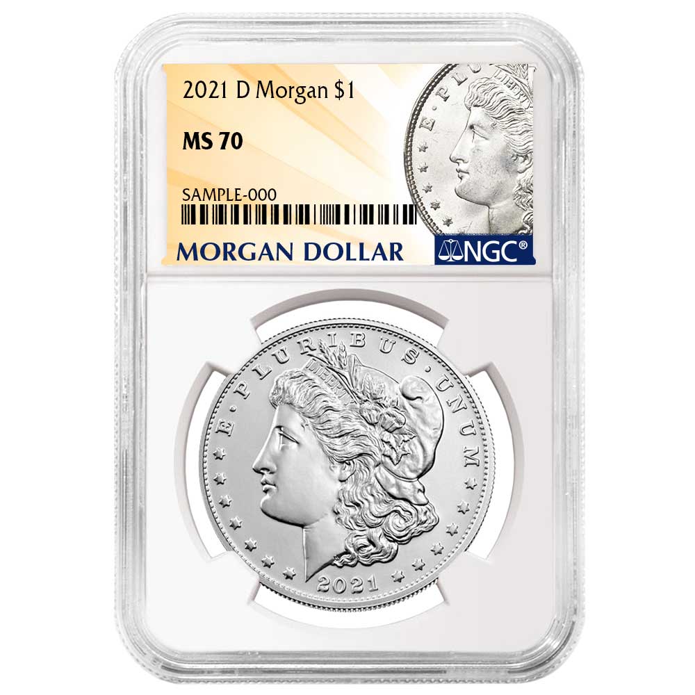 2021-D $1 Morgan Silver Dollar NGC MS70 Morgan Label