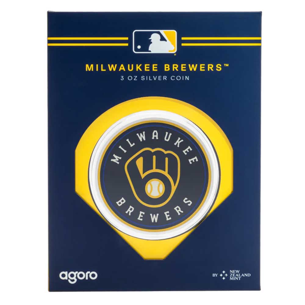 2025 MLB Milwaukee Brewers 3 oz Silver Coin By Agoro Mintage of 500