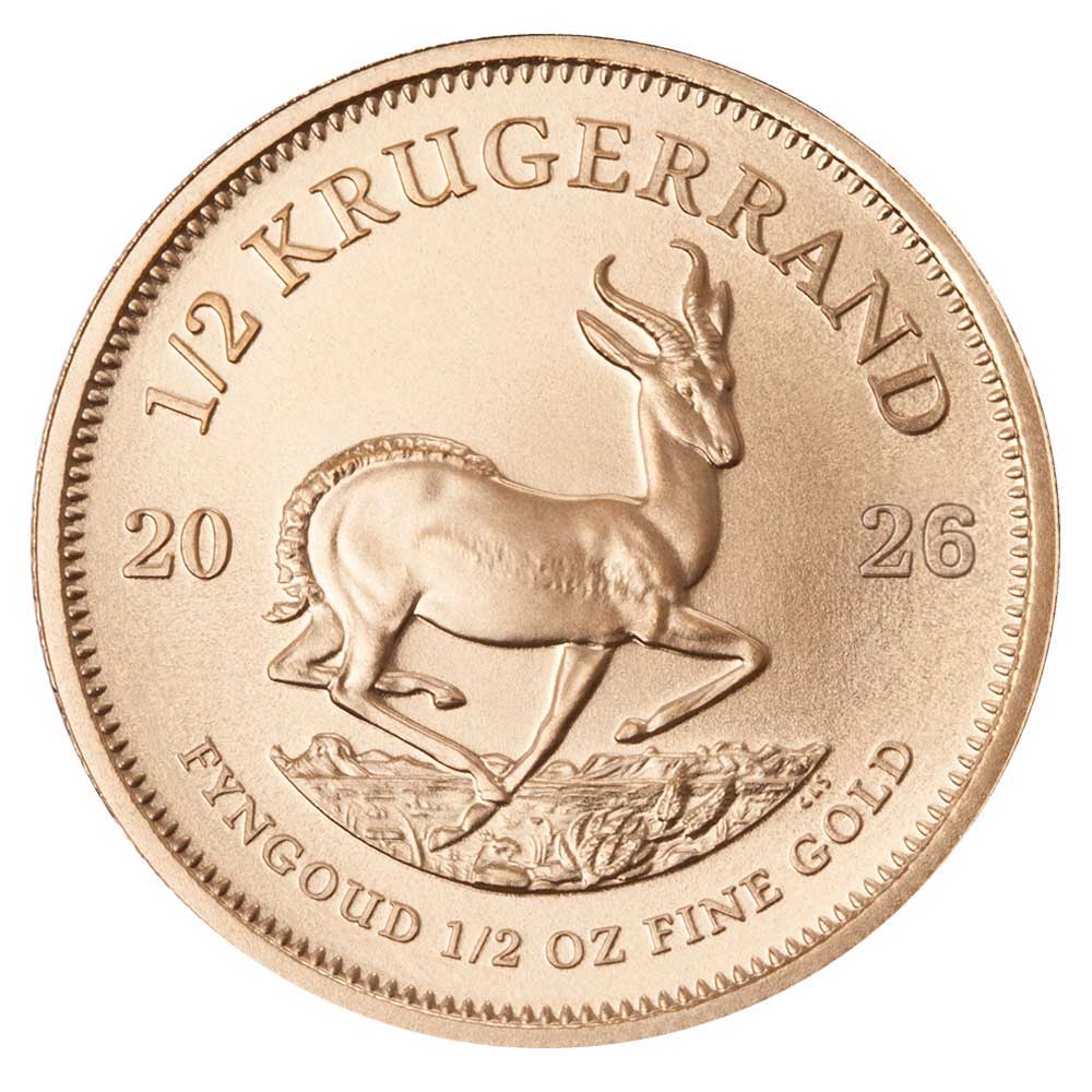 2026 South Africa Gold Krugerrand 1/2 oz Brilliant Uncirculated