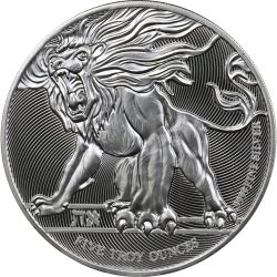 2019 5 oz Roaring Lion Silver Coin - High Relief