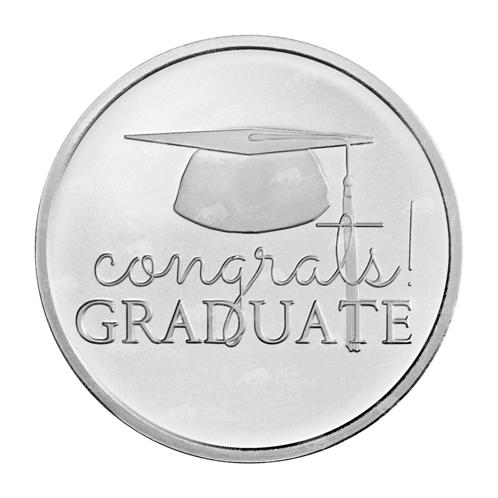 1 oz Congrats Graduate Silver Round | Silvertowne Mint