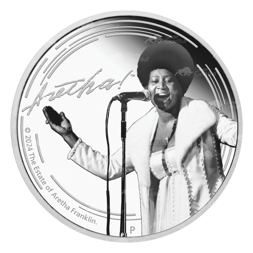 1 oz 2024 Aretha Franklin Colourized Proof Silver Coin | Perth Mint