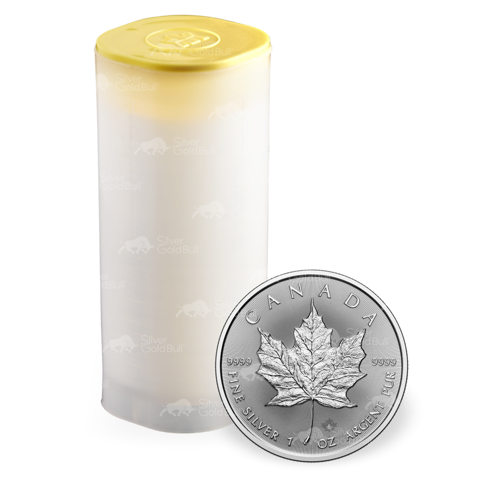 Tube of 25 x 1 oz 2025 Canadian Maple Leaf Silver Coins | Royal Canadian Mint