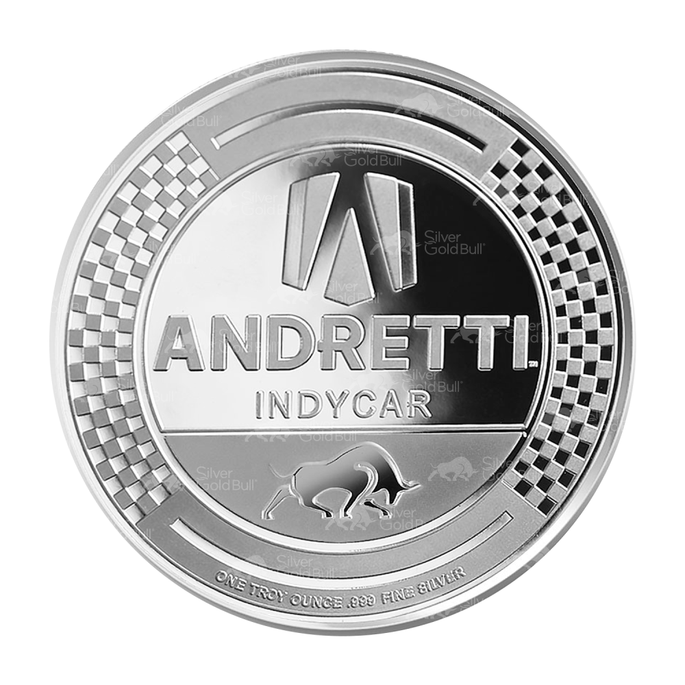 1 oz 2025 Silver Gold Bull Exclusive Andretti IndyCar Kyle Kirkwood Silver Round