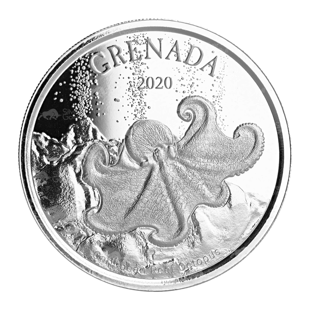 1 oz 2020 EC8 Grenada Octopus Silver Coin | Scottsdale Mint