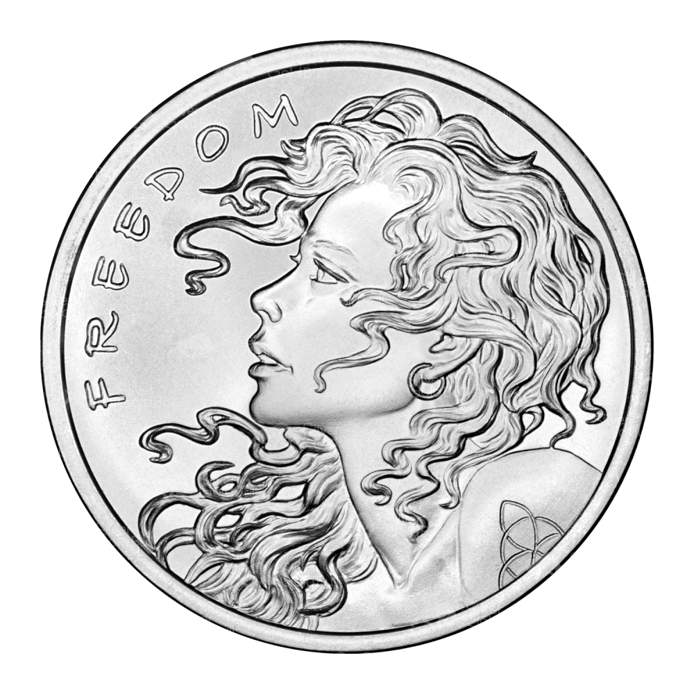 1 oz Freedom Girl Silver Round | Silver Shield