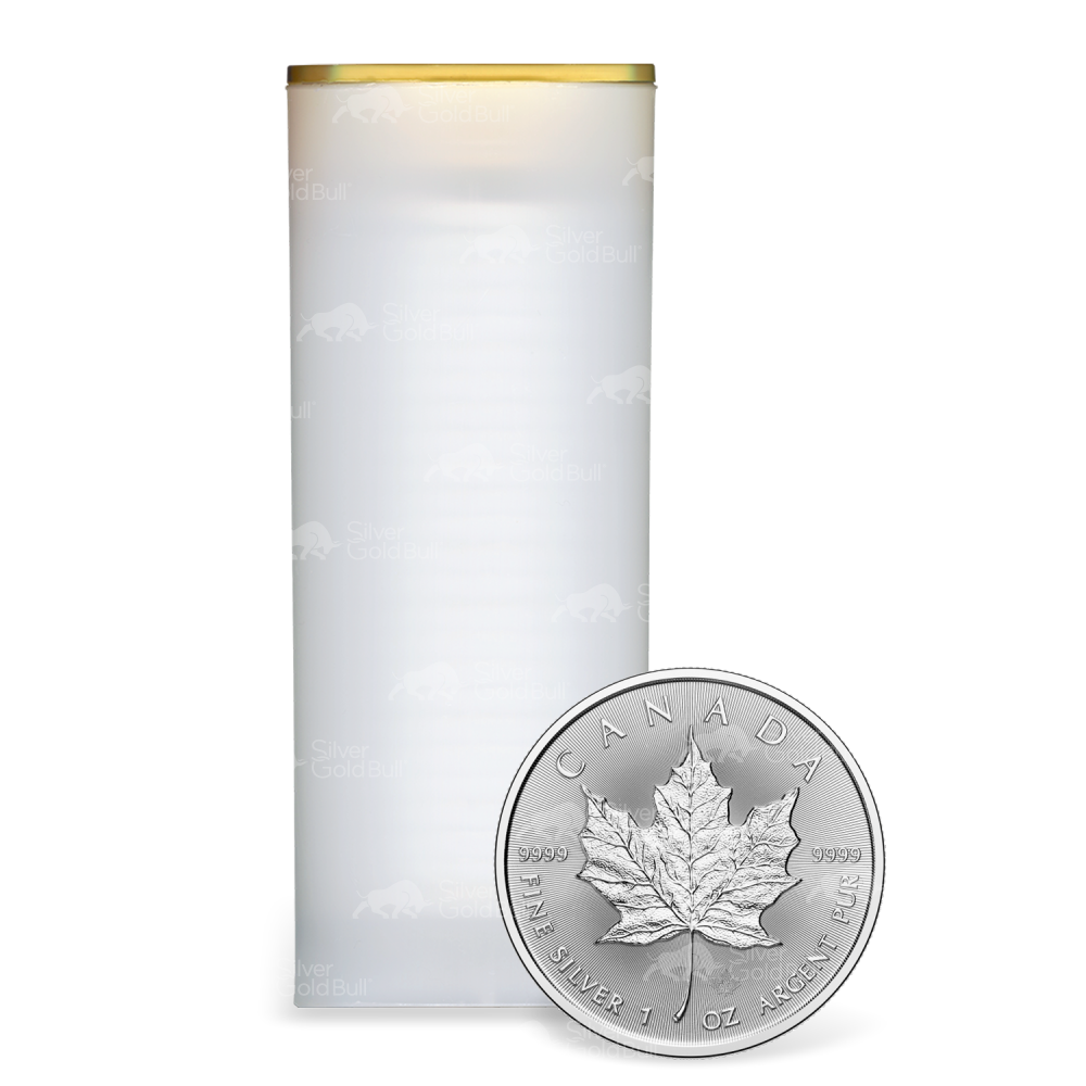 Tube of 25 1 oz 2024 Royal Canadian Mint Maple Leaf Silver Coin | CW