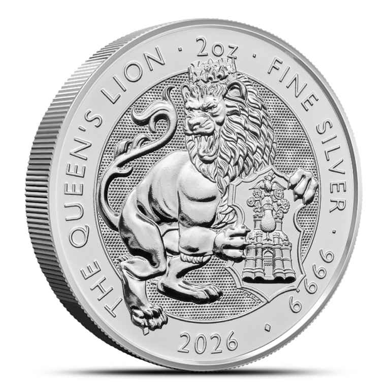 2026 2 oz British Silver Tudor Beasts Queen's Lion Coin (BU)