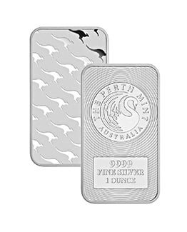 Perth Mint Kangaroo 1oz Bullion Silver Bar