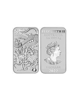 2022 1oz Rectangular Dragon Silver Bullion Coin Bar