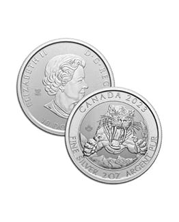2023 Canadian Smilodon Sabre Toothed Cat 2oz Silver Bullion Coin