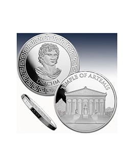 2022 TEMPLE OF ARTEMIS 7 Wonders of the World 1 Oz Silver Bullion Round