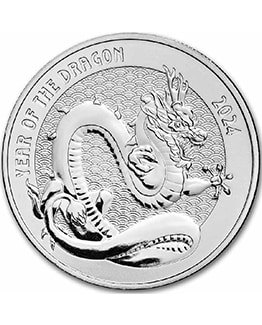 YEAR OF THE DRAGON 2024 1 OZ SILVER BULLION ROUND