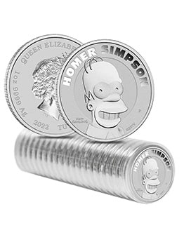 HOMER SIMPSON THE SIMPSONS 2022 1 OZ SILVER BULLION COIN