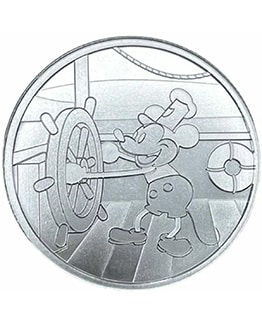 Steamboat Willie 1 oz Silver Bullion Round
