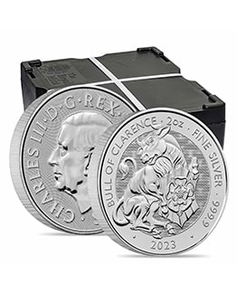 The Royal Tudor Beasts 2023 Bull of Clarence 2oz Silver Bullion Coin