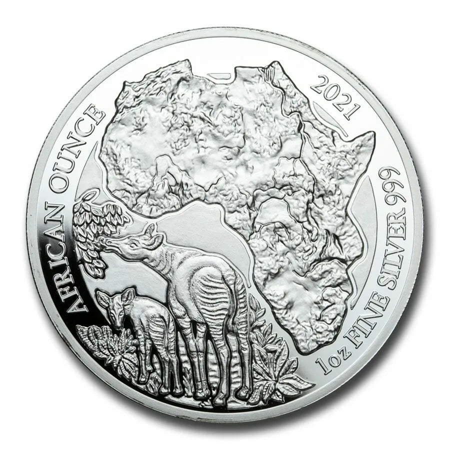 2023 Rwanda Okapi African Ounce 1oz Silver Bullion Coin