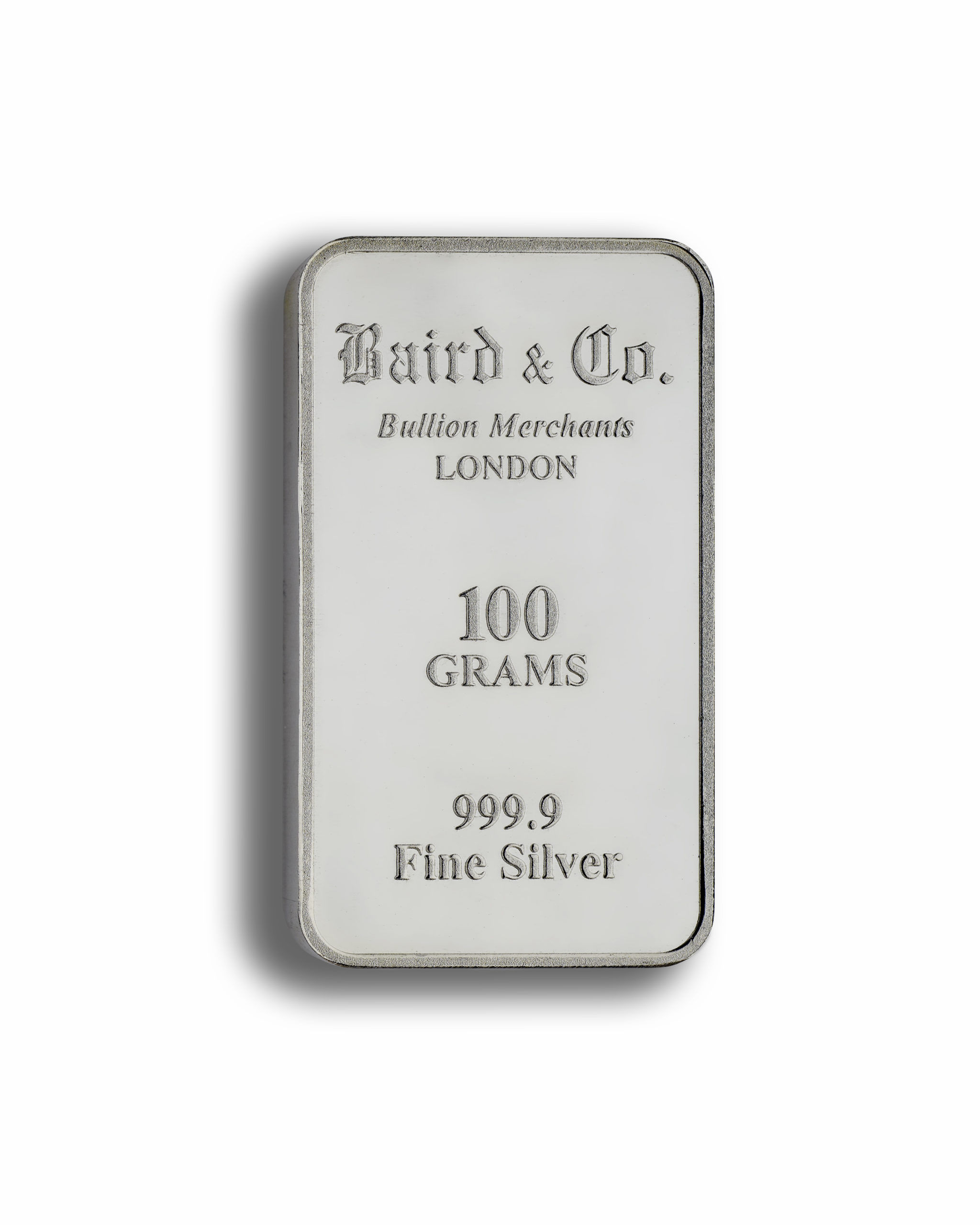 100g Baird & Co 999.9 Fine Silver Bar Minted