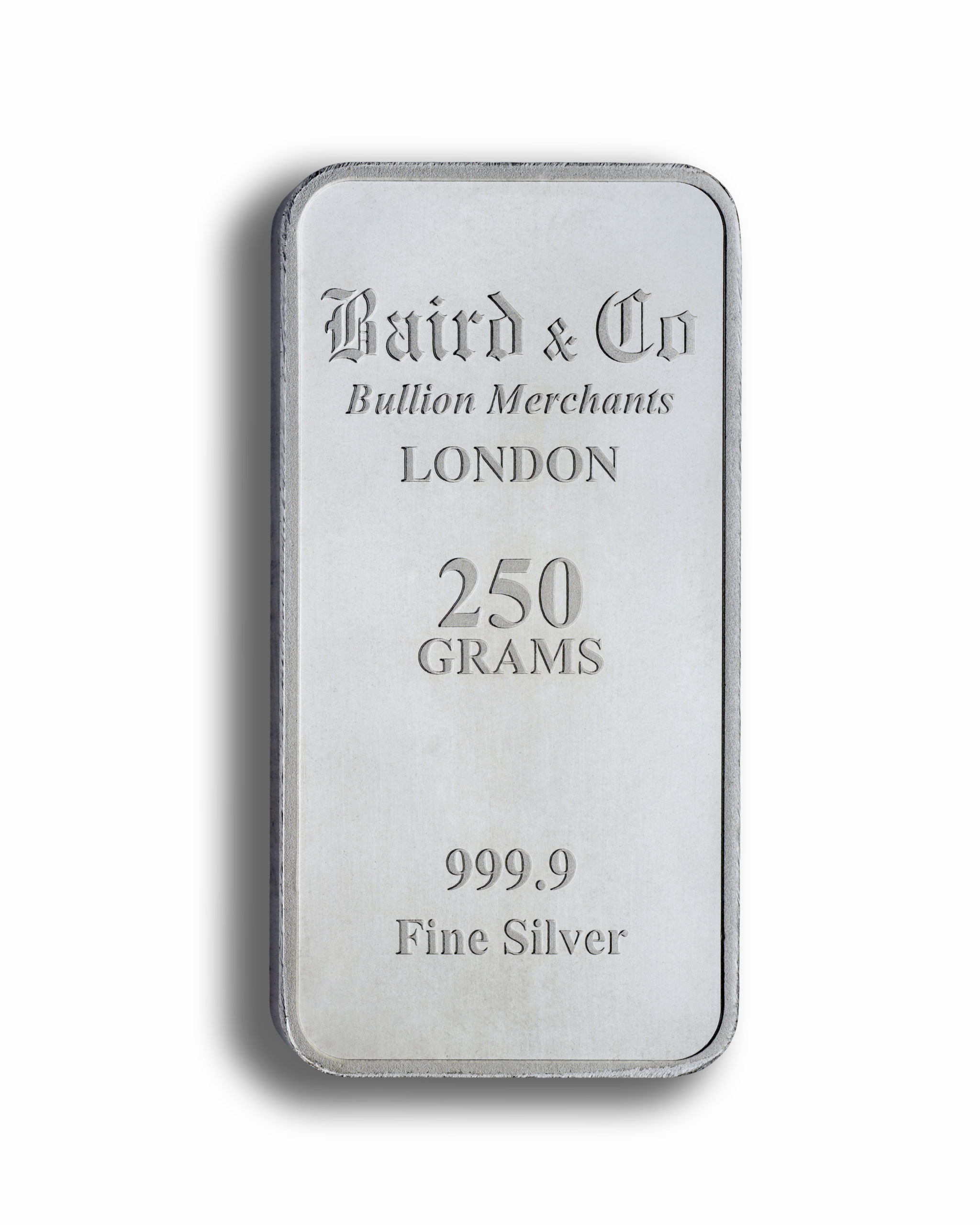 250g Baird & Co 999.9 Fine Silver Bar Minted